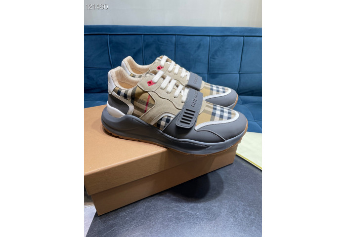 Bur*berry Vintage Check, Leather and Mesh Sneakers