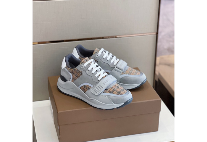 Bur*berry Vintage Check, Leather and Mesh Sneakers