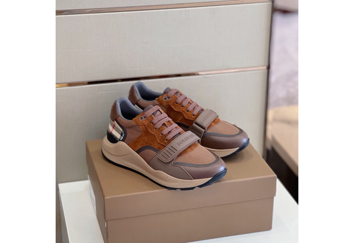 Bur*berry Vintage Check, Leather and Mesh Sneakers