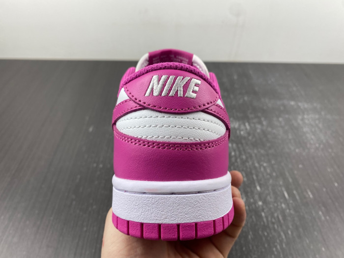 nike dunk low active fuchsia pink white gs fj0704-100