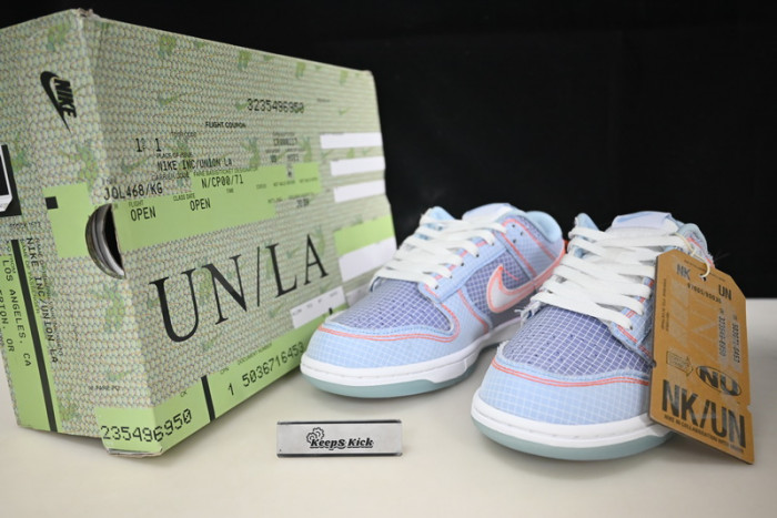 union x nike dunk low “passport pack argon” dj9649-400