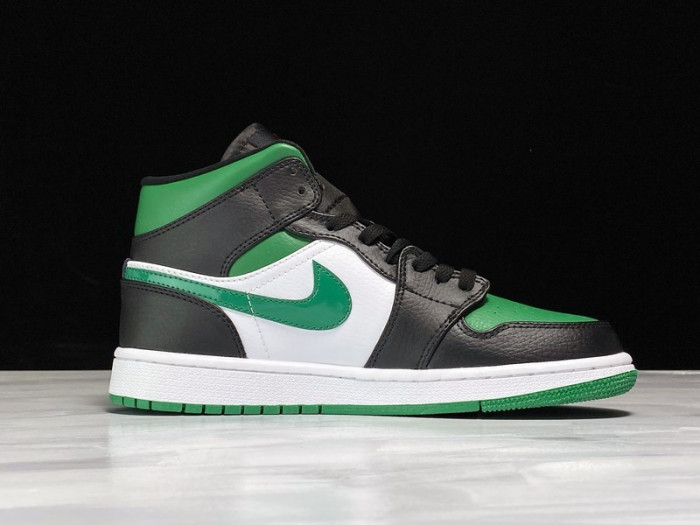air jordan 1 mid black green white 554724-067