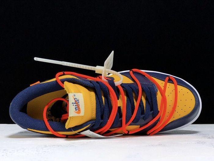 off white nike dunk low university gold midnight navy ct0856-700