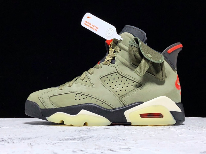 travis scott air jordan 6 medium olive cn1084-200