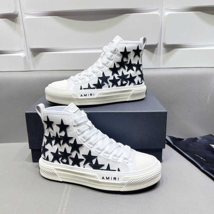 amiri* appliquéd leather and canvas sneakers