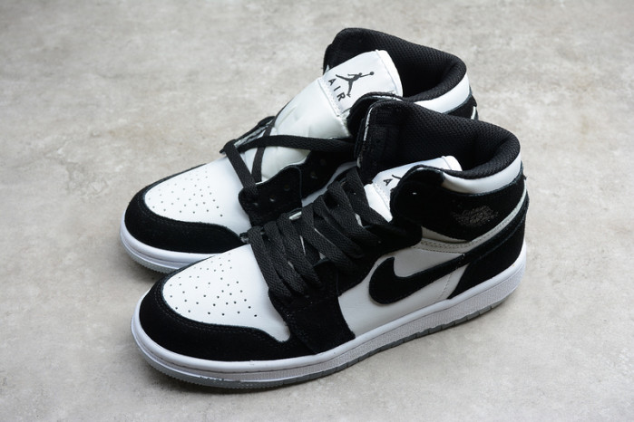 Air Jordan 1 Mid GS Panda White Black Teal Tint KID-BQ6931-103