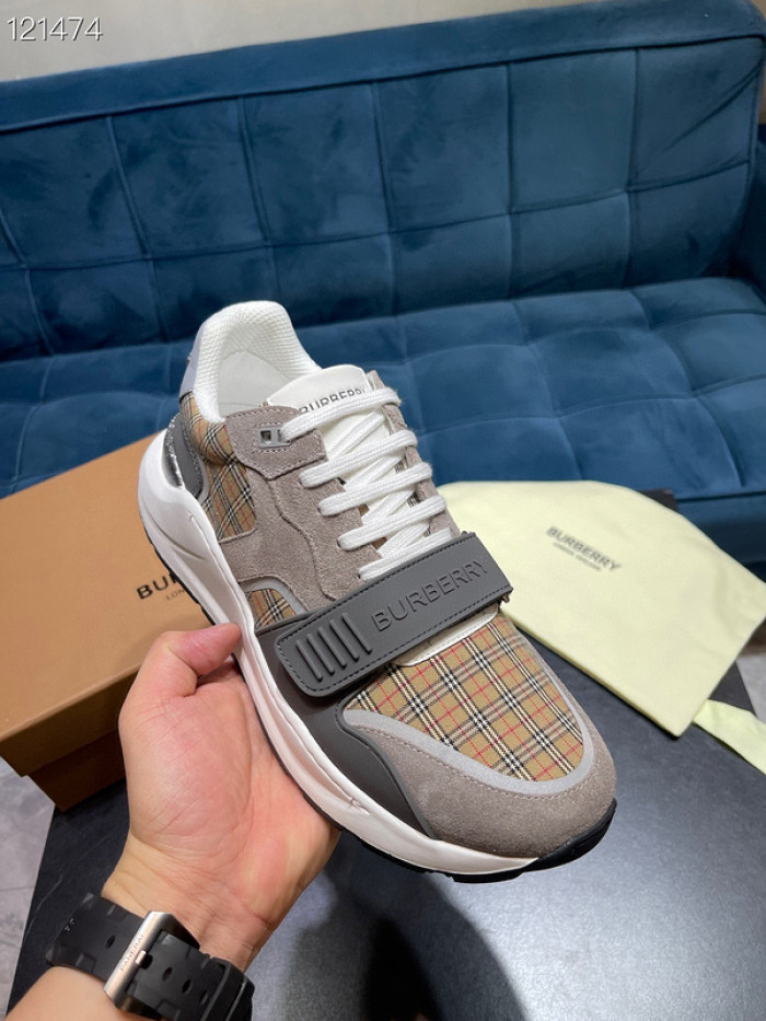 Bur*berry Vintage Check, Leather and Mesh Sneakers