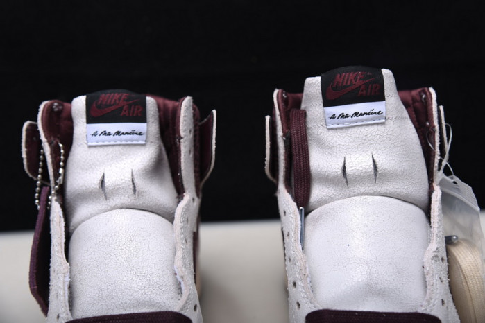 a ma maniere x nike air jordan 1 high og sail burgundy crush do7097-100